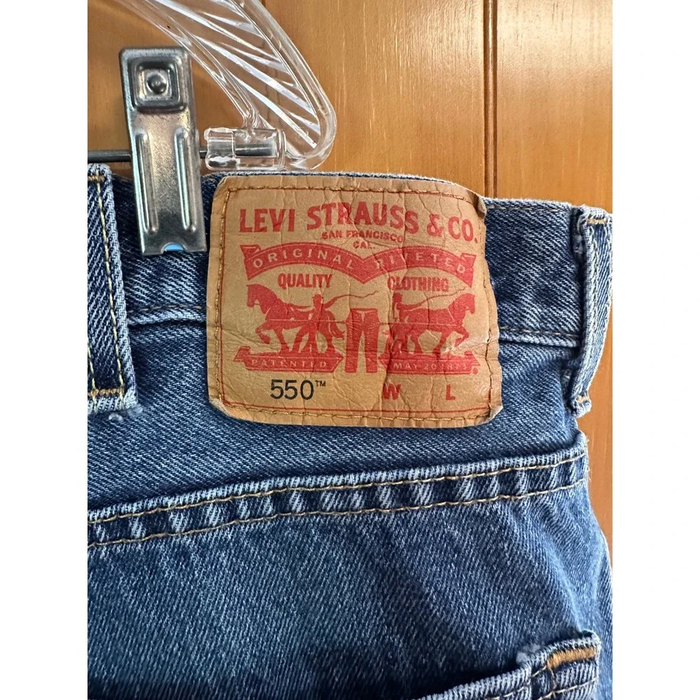 Levis 550 Mens Relaxed Fit Tapered Leg Blue Denim Jeans Medium Wash 48x30